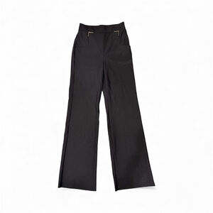 Lela Rose Wide Leg High Waist Pants Trousers Gunmetal Hardware Detail Size 4